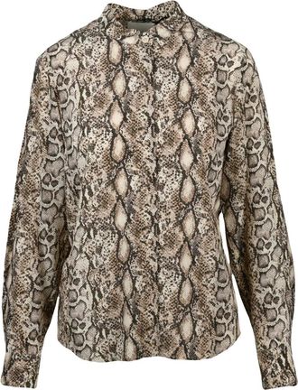 Isabel Marant Silk Elastane Shirt With All-Over Snake Print Pattern
