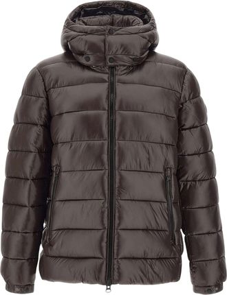 Save The Duck Florian Quilted Brown Hooded Jacket