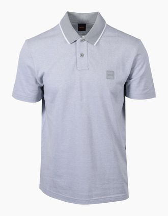 HUGO BOSS Mens BOSS ORANGE PASSERFORD POLO SHIRT OPEN GREY - Size: 42