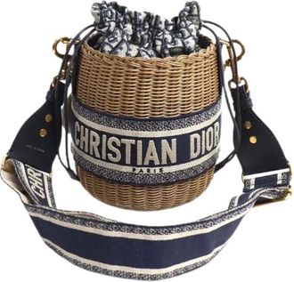 Dior Pre-owned Oblique Wicker Raffia Bucket Bag - Pre-owned - Mujer - Multicolor - ONE SIZE
