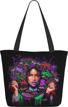 AOOEDM African Black Women In American Ladies Shopping Bag 13x11x7in.The Perfect ValentineS Day Gift.It Is The Best ValentineS Day Gift For Mom, Daughter, Wi