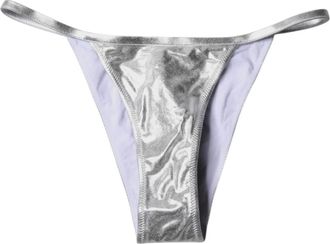 Dolce & Gabbana Badmode, Dames, Grijs, M, Polyester, Logo Bikini Broekje Zwemkleding