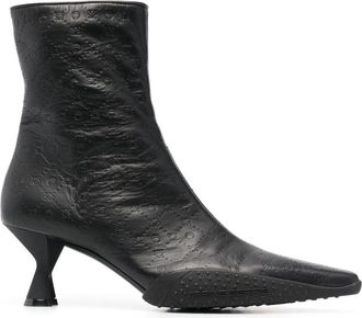 Marine Serre leather ankle boots - women - Calf Leather/Calf Leather/Calf Leather/Rubber - 36 - Black