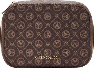 Carlo Colucci Klassieke Cosmetische Tas Cracogna - Heren - Toilettassen - Bruin - ONE Size - Tassen