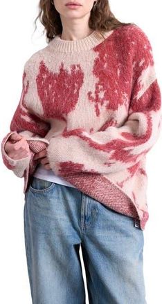 Topshop Blurred Floral Sweater in Pink at Nordstrom Rack, Size X-Small