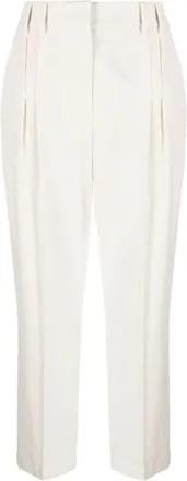 Brunello Cucinelli Cream Pleated Tailored Trousers, Brand Size 44 (US Size 10)