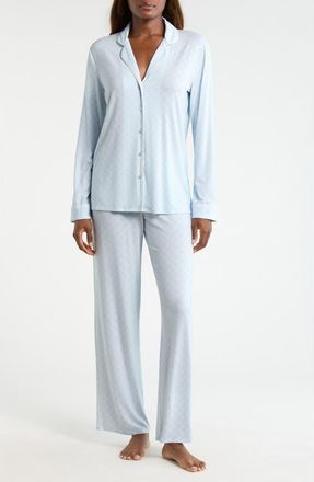 Nordstrom Moonlight Eco Knit Pajamas in Blue Cutout Geo at Nordstrom, Size X-Small