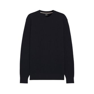 HUGO BOSS Hugo, Round-neck Knitwear, male, Blue, Size: XL Round-neck Knitwear