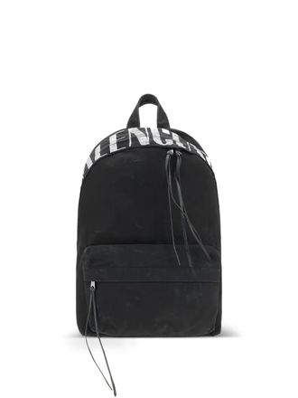 Balenciaga logo-print backpack - men - Lamb Skin/Polyester/Cotton - One Size - Black