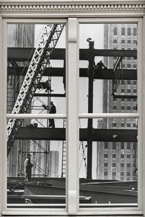 Queence Wandsticker »Stahlgerüst« Wandsticker, Wandbild, selbstklebend, 3D, Fenster