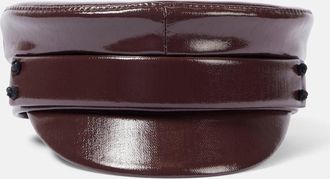 Ruslan Baginskiy Faux leather newsboy cap