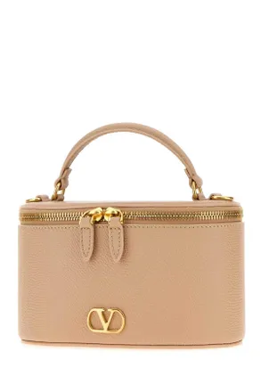 Valentino Garavani Womens Skin Pink Leather Vlogo Signature Handbag Rosesand Beauty Case Accessory