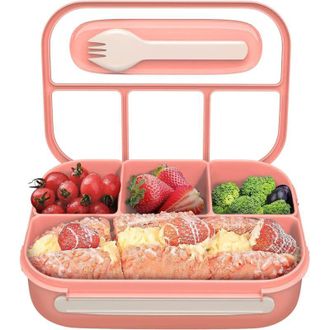 OEM Fiambrera Bento De 1000 Ml Con Cuatro Compartimentos, Incluye Cucharas, A Prueba De Fugas, Ideal Para La Escuela, El Trabajo Y Los Viajes, Libre De Bp