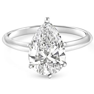 Pompeii3 Certified 1.50Ct Pear Shape Diamond Solitaire Engagement Ring 14k Gold Lab Grown