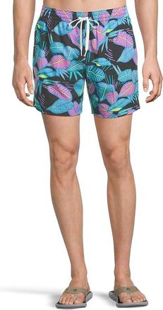 Chubbies The Fluorescent Funk 5.5 (Classic Lined Swim Trunk) Mens Swimwear Sets Black - Pattern Base (Plaids) : 2XL, Polyester/Spandex