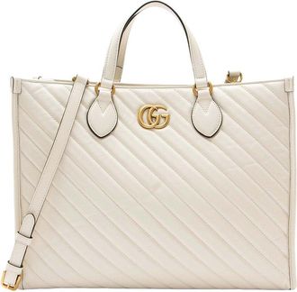 Gucci Diagonal Matelass&eacute; Gg Marmont Tote (Authentic Pre-Loved)