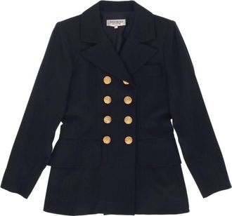 Saint Laurent 1990s wool double-breasted blazer - women - Wool/Cupro - 36 - Blue