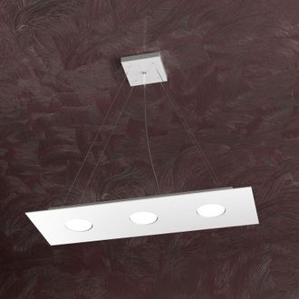 Top-Light Top-light - Lampadario Moderno Rettangolare Area Metallo Bianco 3 Luci Gx53