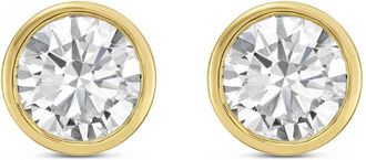 Diana M. Jewels 14KT YELLOW GOLD LAB GROWN ROUND STUDS IN A BEZEL SETTING WEIGHING 1.00 CTS TW