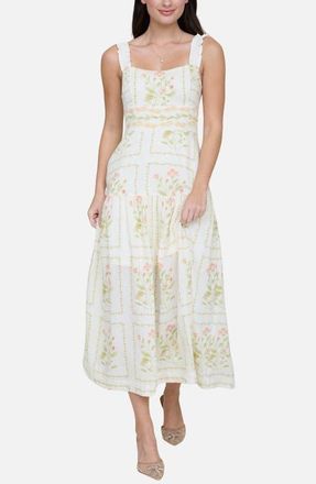 Blu Pepper Floral Midi Dress in Cream Multi at Nordstrom, Size Medium