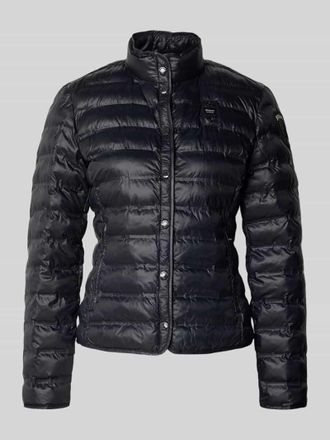 Blauer Steppjacke mit Stehkragen Modell MOON in Black, Gr&ouml;&szlig;e XL