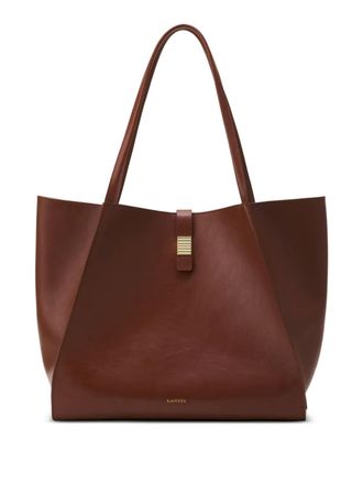 Lanvin leather clasp-closure tote bag - women - Bos Taurus/Lamb Skin - One Size - Brown
