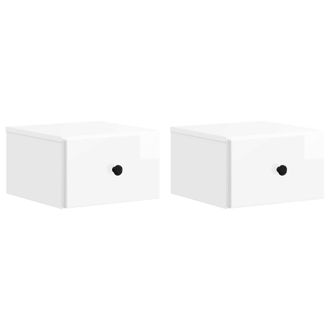 vidaXL Mesita De Noche De Pared 2 Pcs Brillante 34,5 X 33 X 20 Cm Vidaxl