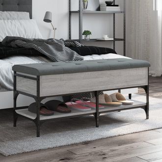 vidaXL Banco Zapatero Madera De Ingenier&iacute;a Gris Sonoma 102x42x45 Cm Vidaxl