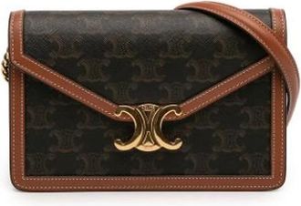Celine Pre-owned Margo Wallet on Chain - Dames - Vintage Schoudertas - Bruin - ONE Size - Leer - Vintage