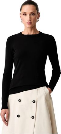 Trussardi Fijngebreide trui met ronde hals - Dames - Ronde hals truien - Zwart - XS - Truien & Vesten