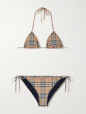 Burberry Bikini A Triangolo A Quadri - Multicolore