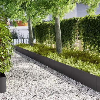 Berkfield Home Lawn Edgings 10 pcs Black 100x0, 5x30 cm Steel