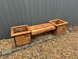 Charles Taylor Trading Knights Single Planter Bench in Brown