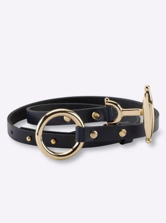 Heine Lederg&uuml;rtel HEINE, Damen, Gr. 105, blau (marine), G&uuml;rtel Lederg&uuml;rtel