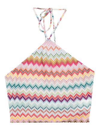Missoni chevron halterneck top - Neutrals