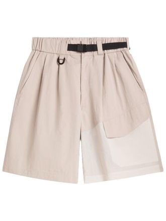 Yohji Yamamoto Lightweight Cotton-Blend Ring Detail Shorts