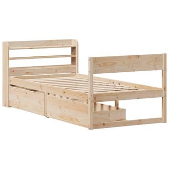 Berkfield Home Full Bed Frame without Mattress 90x190 cm Single Solid Wood Pine in Natural
