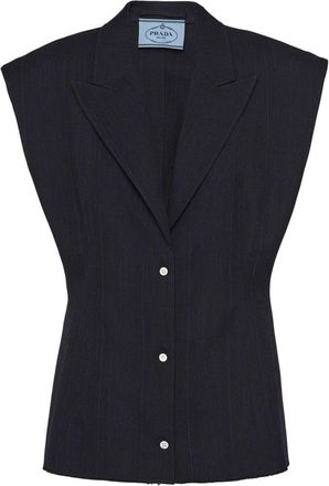 Prada sleeveless wool blazer - women - Wool - 38 - Blue