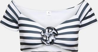 Bananhot Stefani striped off-shoulder bikini top