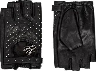 Karl Lagerfeld K/Autograph Fl Handschoenen Studs - unisex - Handschoenen - Zwart - M/L - Leer - Accessoires