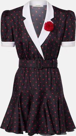 Rodarte Abito corto in twill di seta con stampa