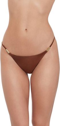 Steve Madden Beaded Strap Bikini Bottoms in Oak Brown at Nordstrom, Size X-Small