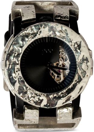 Parts Of Four x Fob Paris 92 42mm - unisex - Sterling Silver/Buffalo Leather/White Gold/Mineral Glass/stainless steel - M - Black