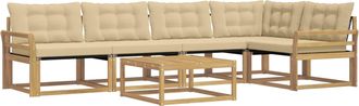 vidaXL Conjunto De Sof&aacute;s De Exterior 6 Uds. Y Beige Vidaxl