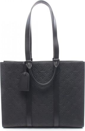 Louis Vuitton Black Leather Handbag Tote Bag (Pre-Owned)