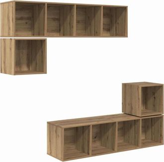 vidaXL TV Cabinet Set Wall-mounted 4 pcs Artisan Oak Engineered Wood vidaXL
