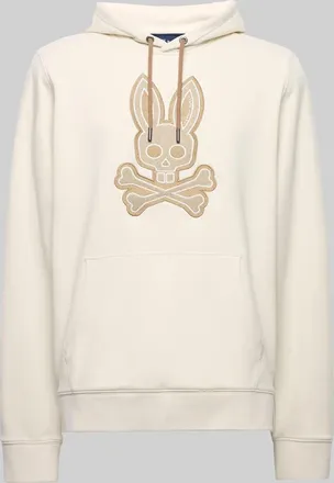 Psycho Bunny Mens Ryder Bunny Hoodie 031 WHITE CAP GRAY / M