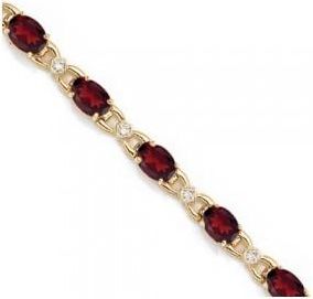 Allurez Diamond and Garnet Bracelet 14k Yellow Gold (10.26 ctw)