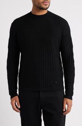 Emporio Armani Tonal Diamond Wool Sweater in Solid Black at Nordstrom Rack, Size Xx-Large
