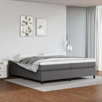 vidaXL Estructura De Cama Sin Colch&oacute;n Cuero Sint&eacute;tico Gris 200x200 Cm Vidaxl